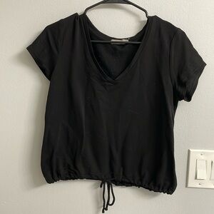 Black tank with drawstring bottom